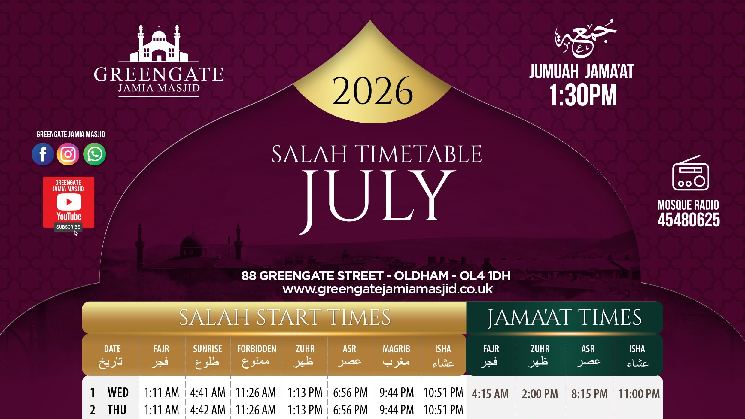 Timetable